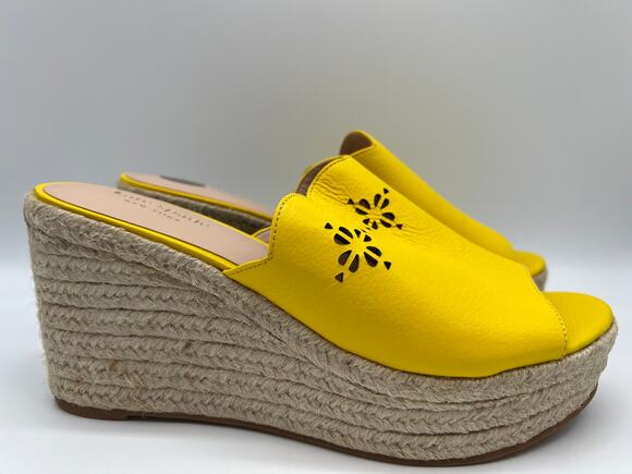 kate spade Shoes - Kate Spade Tenley Espadrille Wedge Mule Sandal Yellow Leather S8311001 Size 8